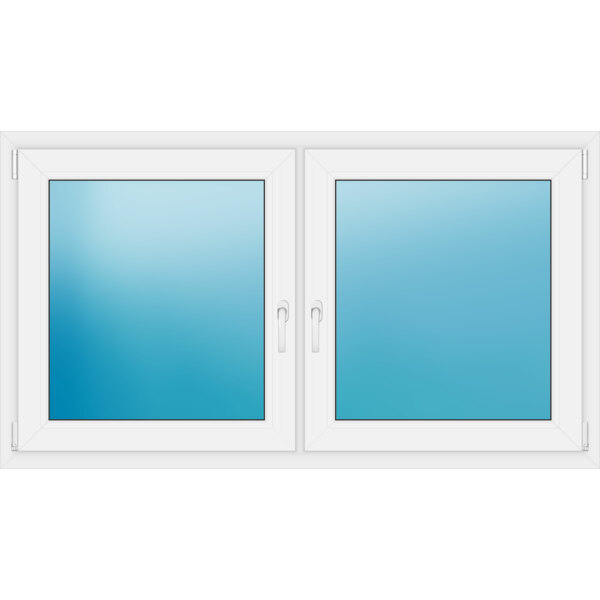 Zweiflügeliges Kunststofffenster 160x90 cm Weiß 