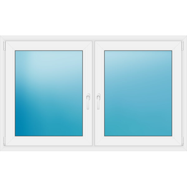 Zweiflügeliges Kunststofffenster 162x100 cm Weiß 