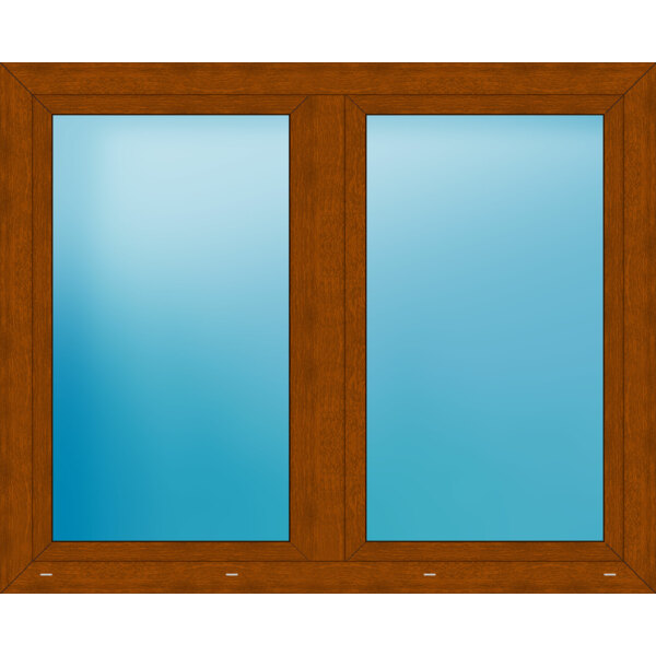 Zweiflügeliges Fenster 164 x 133 cm Farbe Golden Oak