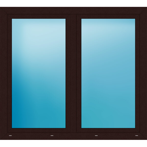 Zweiflügeliges Fenster 164 x 148 cm Farbe Braun