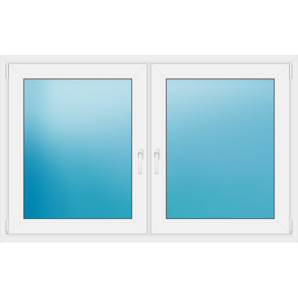 Zweiflügeliges Kunststofffenster 164x103 cm Weiß 