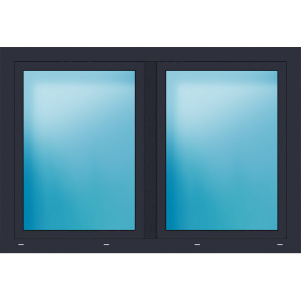 Zweiflügeliges Kunststofffenster 165x113 cm Anthrazit seidenglatt 