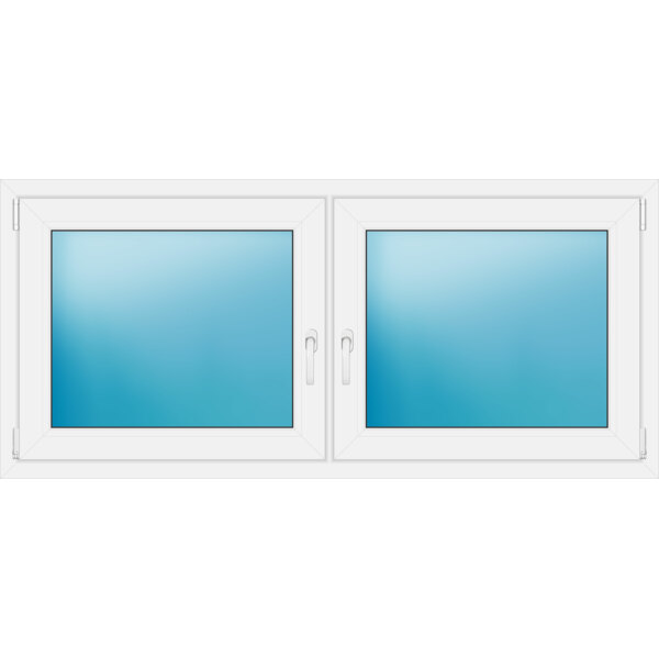 Zweiflügeliges Fenster 165 x 75 cm Farbe Weiß