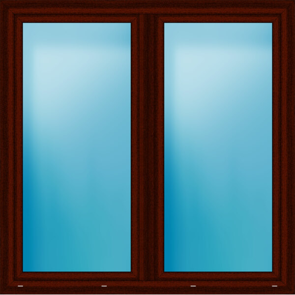 Zweiflügeliges Kunststofffenster 166.3x166 cm Mahagoni genarbt 
