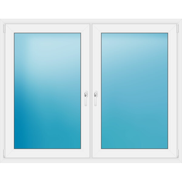 Zweiflügeliges Kunststofffenster 168x133 cm Weiß 