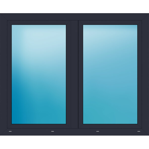 Zweiflügeliges Fenster 168 x 138 cm Farbe Anthrazit seidenglatt