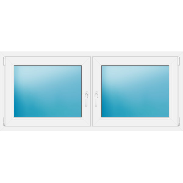 Zweiflügeliges Kunststofffenster 168x73 cm Weiß 