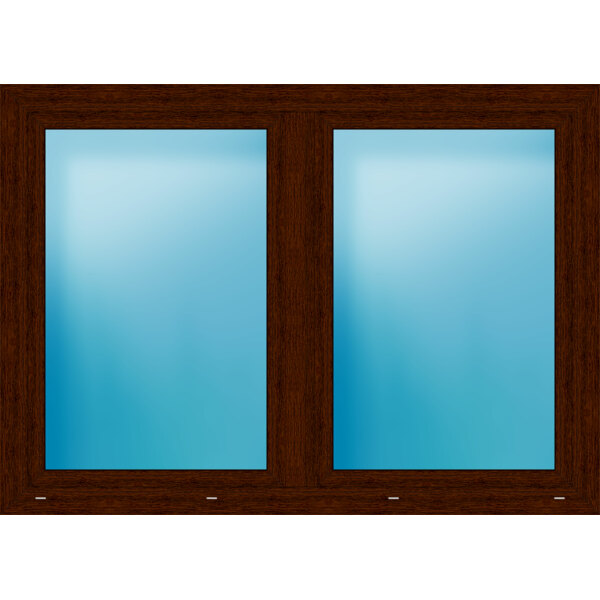 Zweiflügeliges Kunststofffenster 170x122 cm Mooreiche 