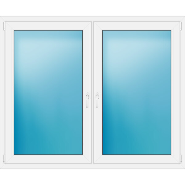 Zweiflügeliges Kunststofffenster 170x140 cm Weiß 