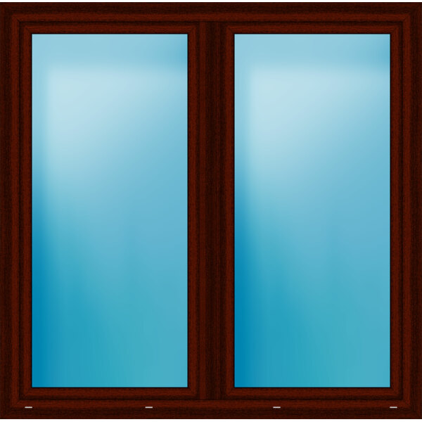 Zweiflügeliges Kunststofffenster 170x168 cm Mahagoni genarbt 