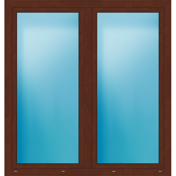 Zweiflügeliges Kunststofffenster 170.8x180 cm Nussbaum genarbt 