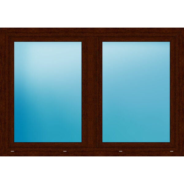 Zweiflügeliges Kunststofffenster 171.5x120 cm Mooreiche 