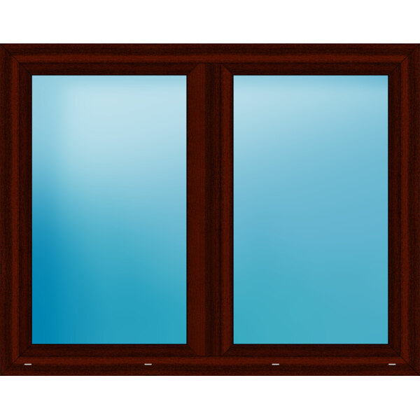 Zweiflügeliges Kunststofffenster 173x137 cm Mahagoni 