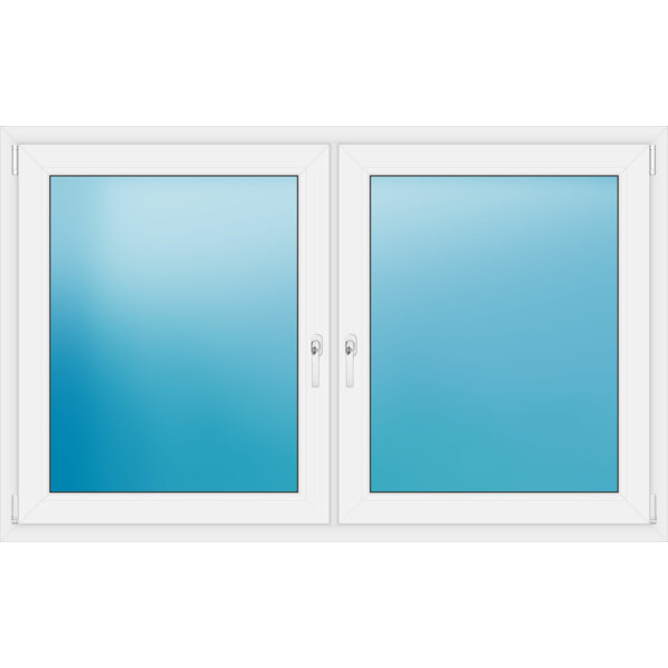 Zweiflügeliges Kunststofffenster 175x109 cm Weiß 
