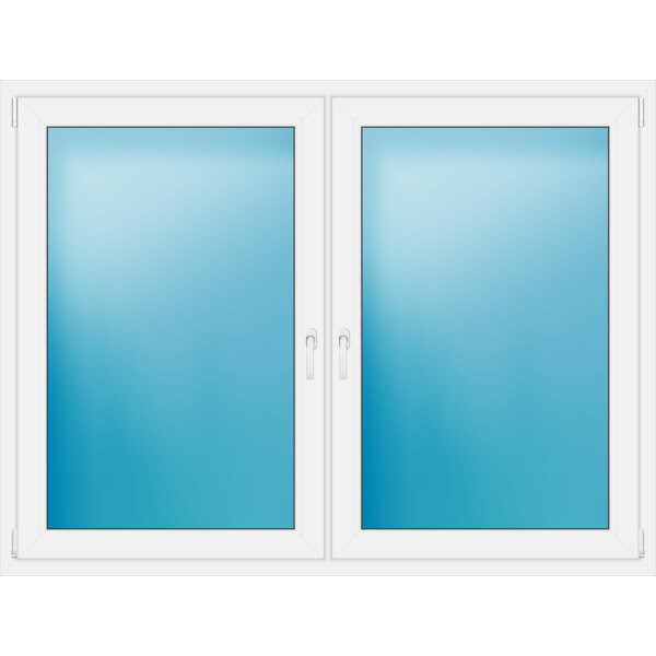 Zweiflügeliges Kunststofffenster 179x135.5 cm Weiß 