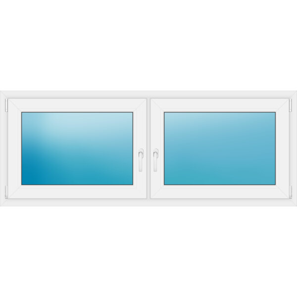 Zweiflügeliges Kunststofffenster 180x70 cm Weiß 