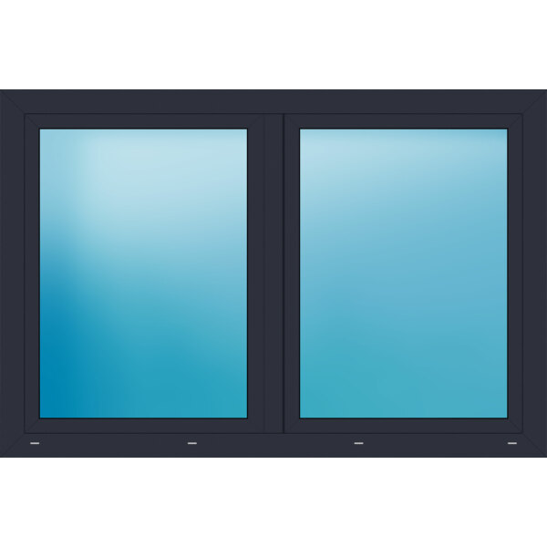 Zweiflügeliges Kunststofffenster 181x122 cm Anthrazit seidenglatt 