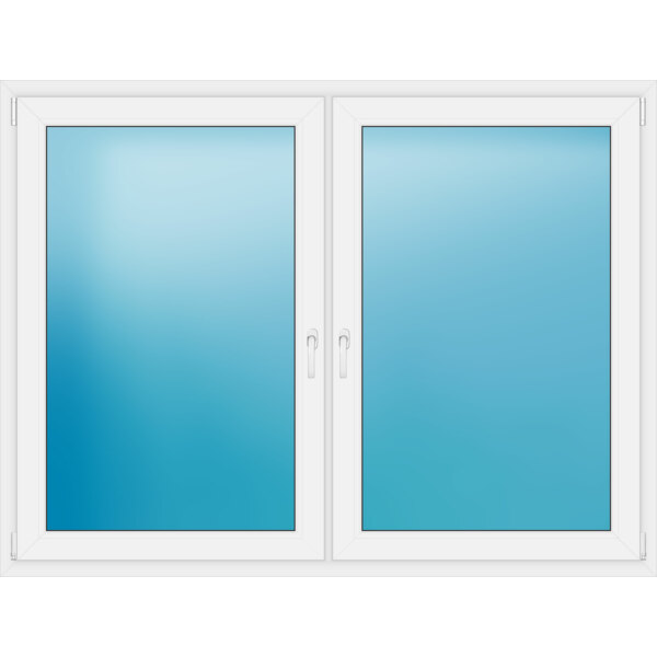 Zweiflügeliges Kunststofffenster 185x140 cm Weiß 
