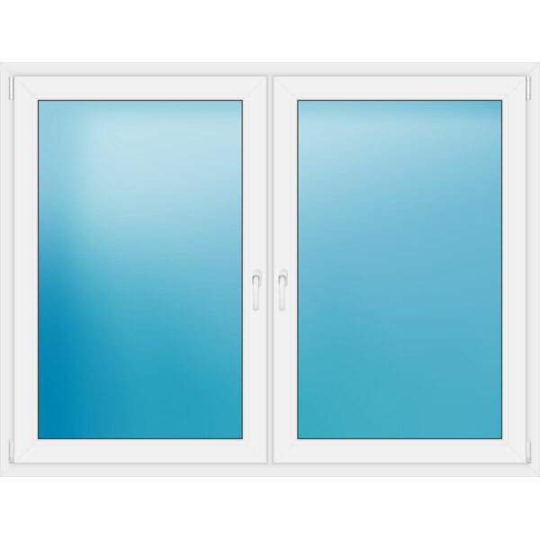 Zweiflügeliges Kunststofffenster 185x142 cm Weiß 