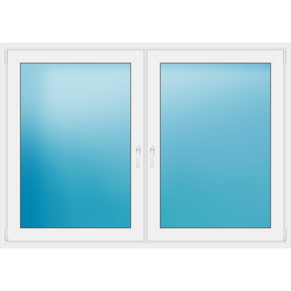 Zweiflügeliges Kunststofffenster 187x132 cm Weiß 