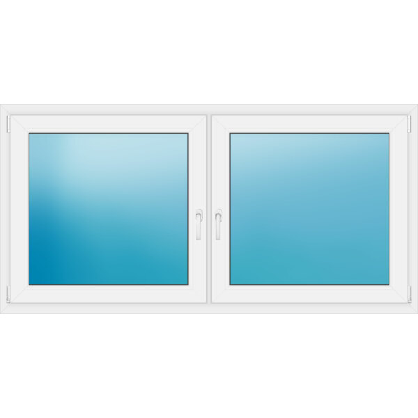 Zweiflügeliges Kunststofffenster 190x95 cm Weiß 
