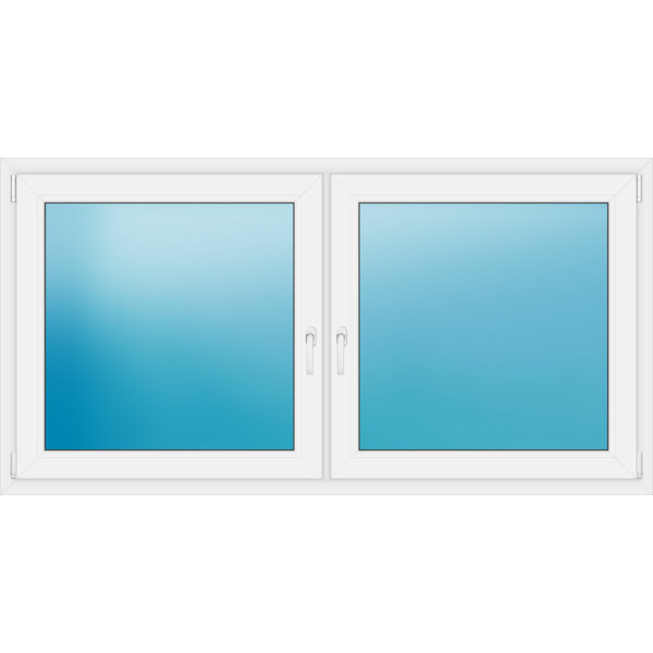 Zweiflügeliges Kunststofffenster 190x98 cm Weiß 