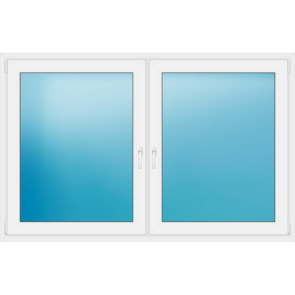 Zweiflügeliges Kunststofffenster 192x123 cm Weiß 