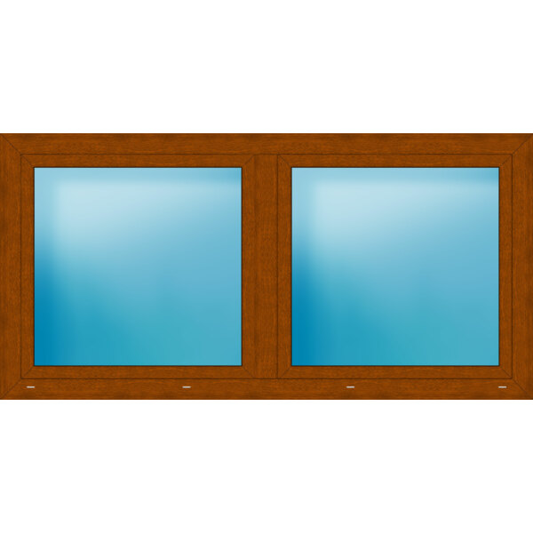 Zweiflügeliges Kunststofffenster 200x100 cm Golden Oak genarbt 
