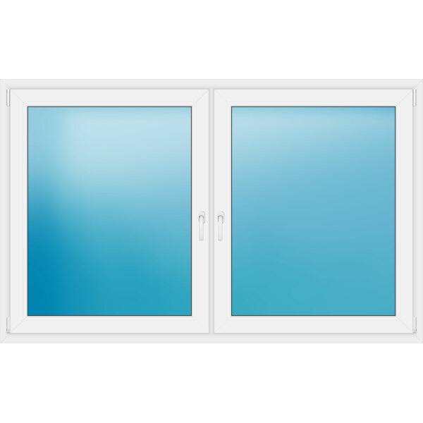 Zweiflügeliges Fenster 200 x 125 cm Farbe Weiß