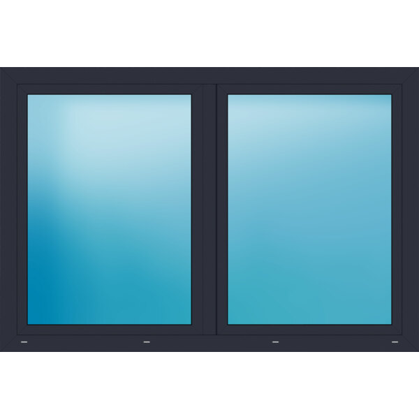Zweiflügeliges Kunststofffenster 200x136 cm Anthrazit seidenglatt 