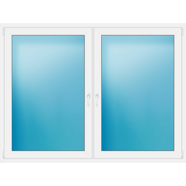 Zweiflügeliges Kunststofffenster 200x150 cm Weiß 