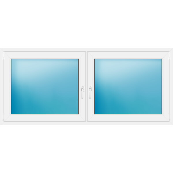Zweiflügeliges Kunststofffenster 200x90 cm Weiß 