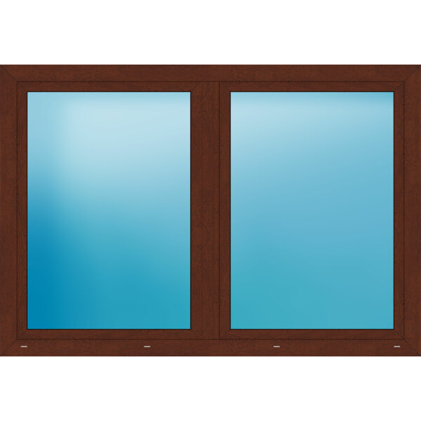 Zweiflügeliges Kunststofffenster 202x140 cm Nussbaum 