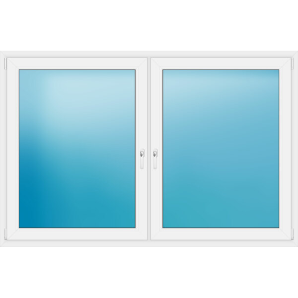 Zweiflügeliges Kunststofffenster 205x135 cm Weiß 