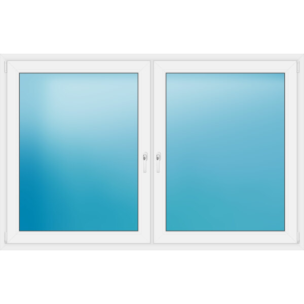Zweiflügeliges Kunststofffenster 206x133 cm Weiß 