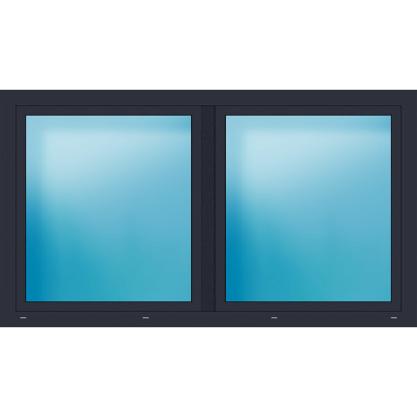 Zweiflügeliges Kunststofffenster 207x118 cm Anthrazit seidenglatt 