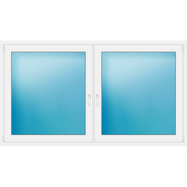 Zweiflügeliges Kunststofffenster 210x118.5 cm Weiß 