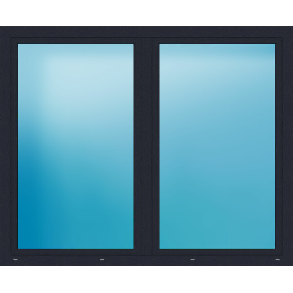 Zweiflügeliges Kunststofffenster 220x180 cm Anthrazit genarbt 