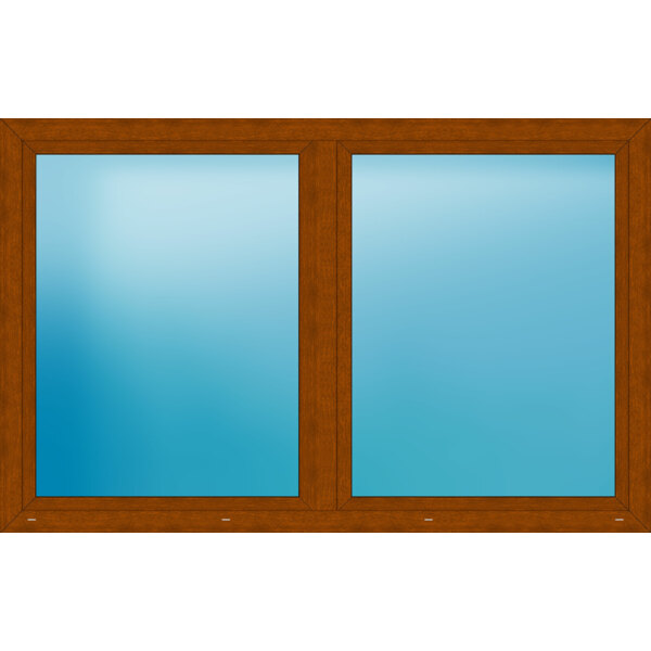 Zweiflügeliges Fenster 237 x 151 cm Farbe Golden Oak