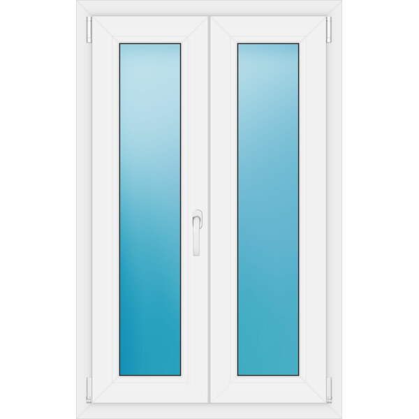 Zweiflügeliges Kunststofffenster 80x126 cm Weiß 