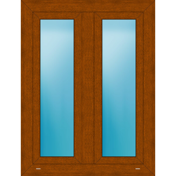 Zweiflügeliges Kunststofffenster 88.5x116 cm Golden Oak 