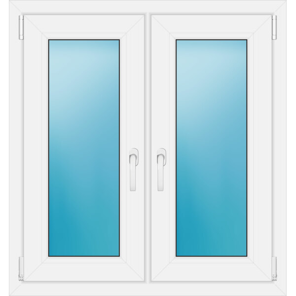 Zweiflügeliges Kunststofffenster 90x96 cm Weiß 