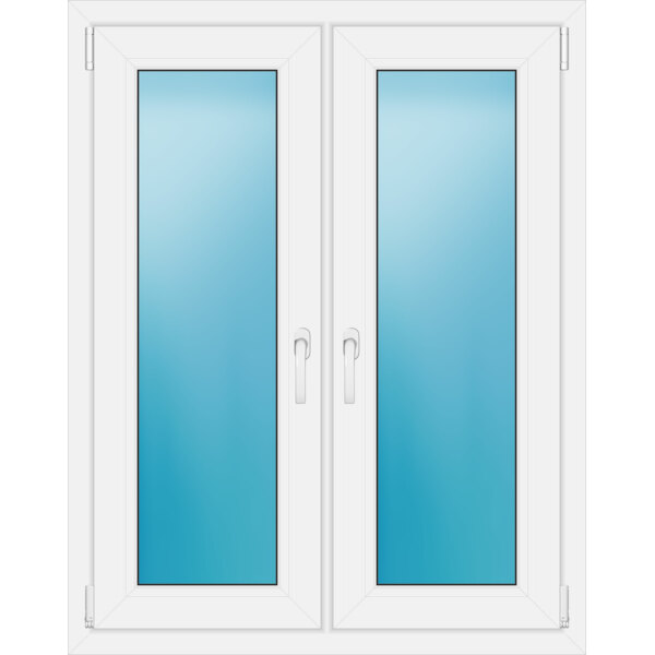 Zweiflügeliges Kunststofffenster 95x120 cm Weiß 