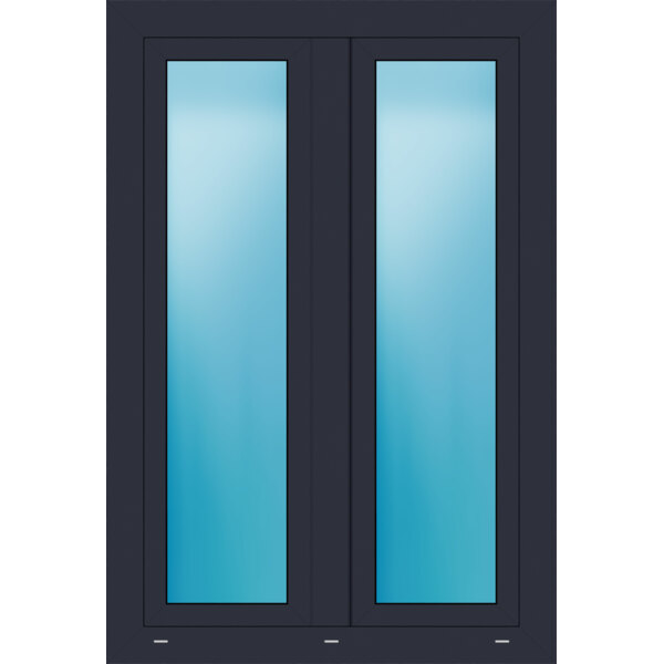 Zweiflügeliges Kunststofffenster 95x140 cm Anthrazit seidenglatt 
