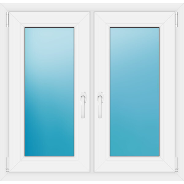 Zweiflügeliges Kunststofffenster 97x94 cm Weiß 
