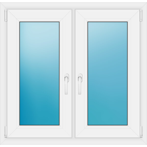 Zweiflügeliges Kunststofffenster 98x95 cm Weiß 