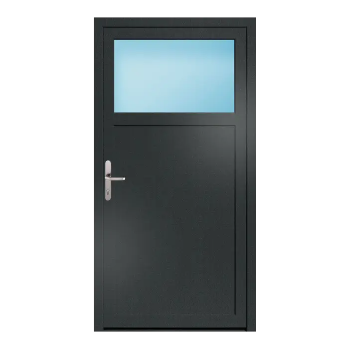 Nebeneingangstür 96x186 cm 1/3 Glas Anthrazit genarbt