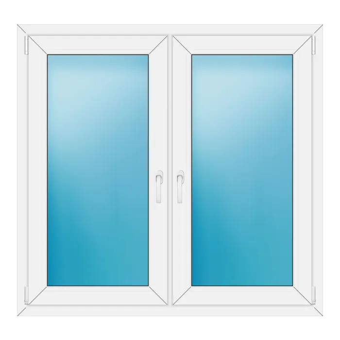 Zweiflügeliges Kunststofffenster 130x124 cm Weiß