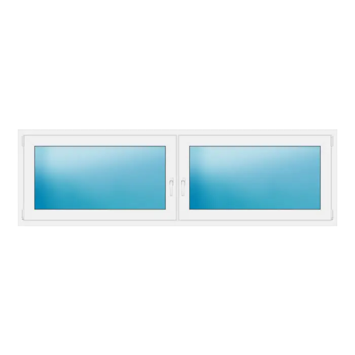 Zweiflügeliges Kunststofffenster 244x74 cm Weiß