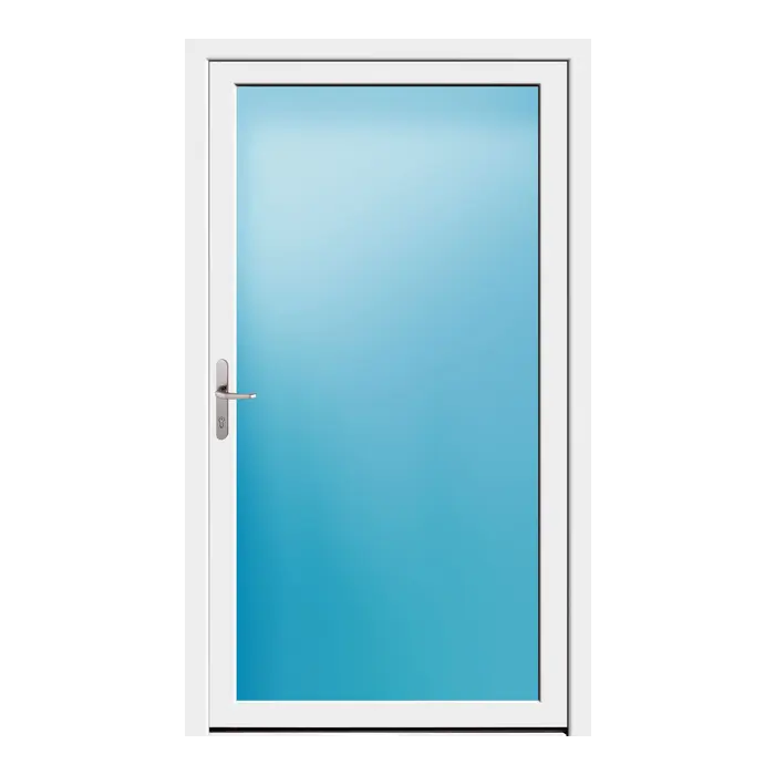 Nebeneingangstür 120x206 cm Vollglas Weiß
